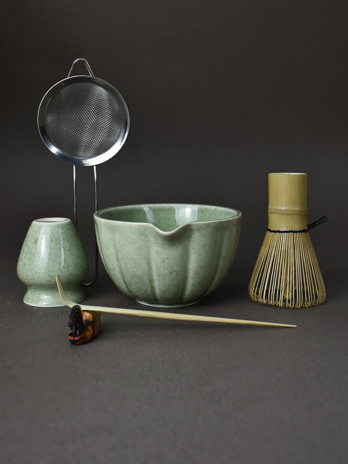 Artcome Japanese Matcha Tea Set, Matcha Bowl with Pouring Spout, Matcha Whisk, T