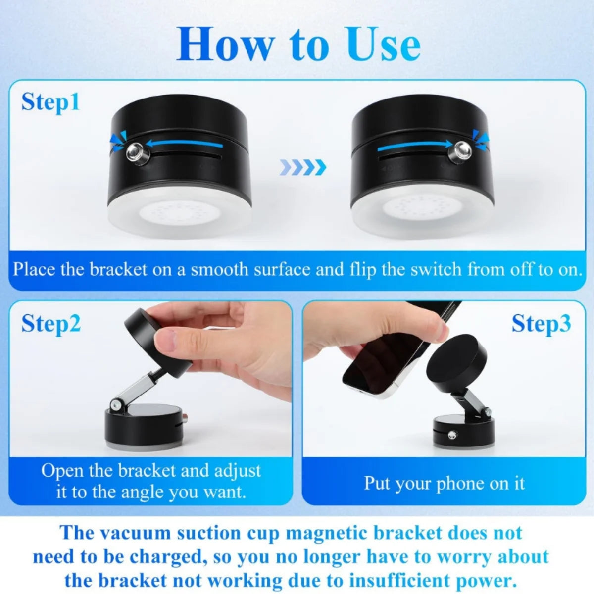 Cell Phone Grip & Go The Ultimate Vacuum Magnetic Adsorption Mount