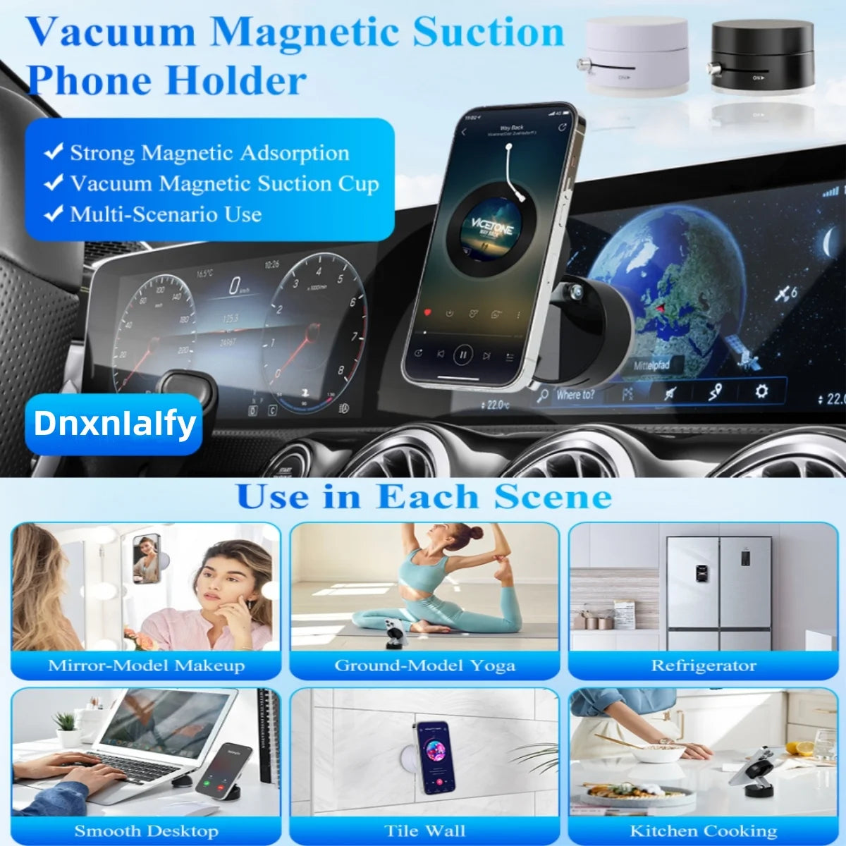Cell Phone Grip & Go The Ultimate Vacuum Magnetic Adsorption Mount