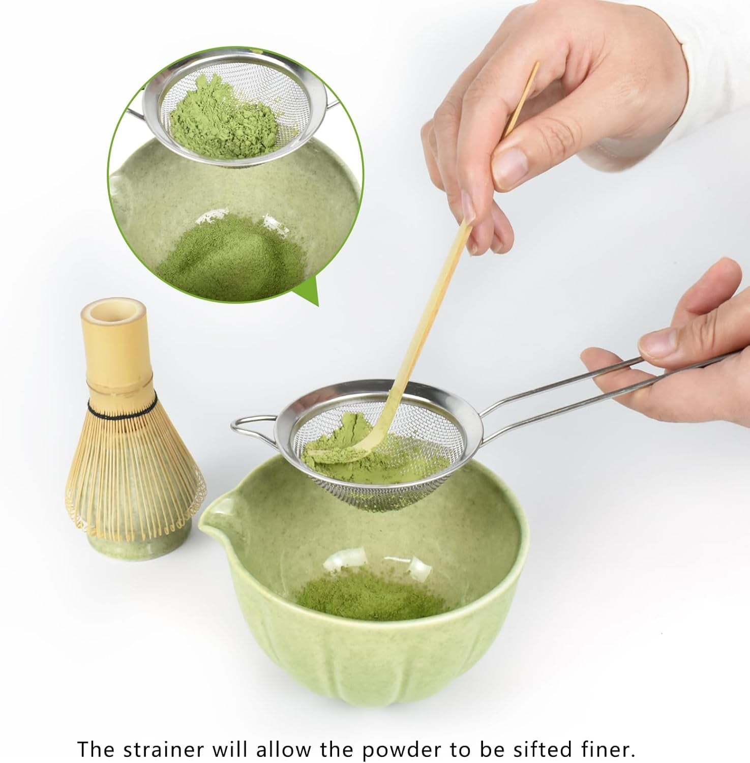 Artcome Japanese Matcha Tea Set, Matcha Bowl with Pouring Spout, Matcha Whisk, T